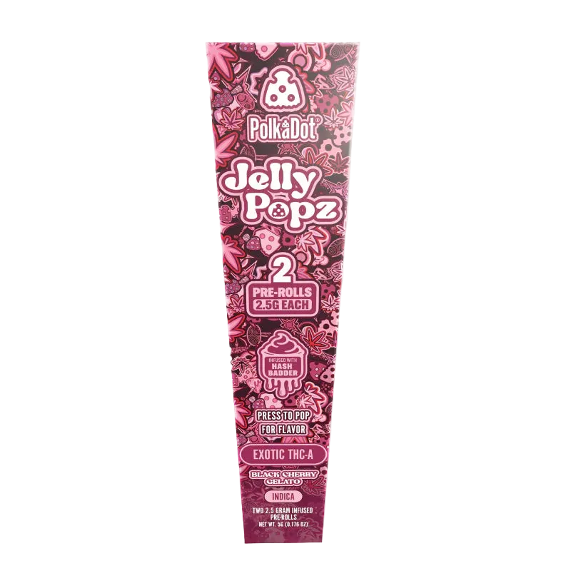 Black Cherry Gelato | Indica | 2.5g Jelly Popz Exotic THC-A Pre-Rolls
