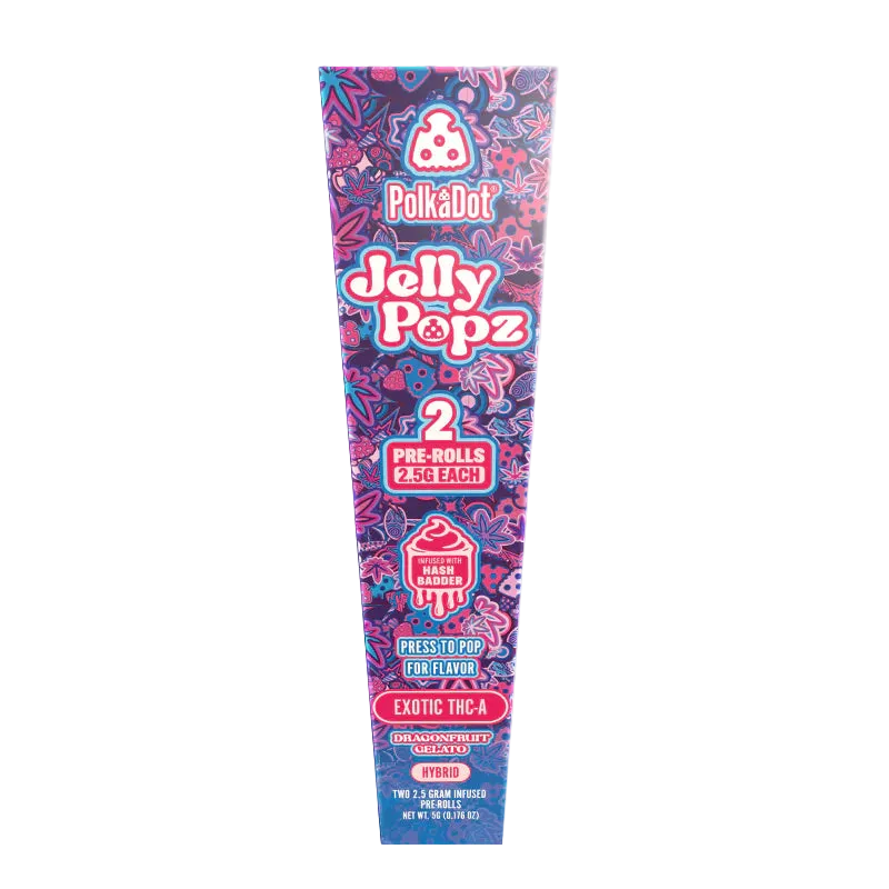 Dragonfruit Gelato | Hybrid | 2.5g Jelly Popz Exotic THC-A Pre-Rolls