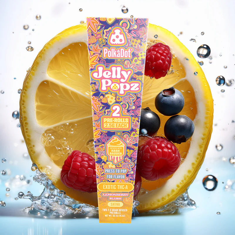 Lemonberry Slush | Sativa | 2.5g Jelly Popz Exotic THC-A Pre-Rolls