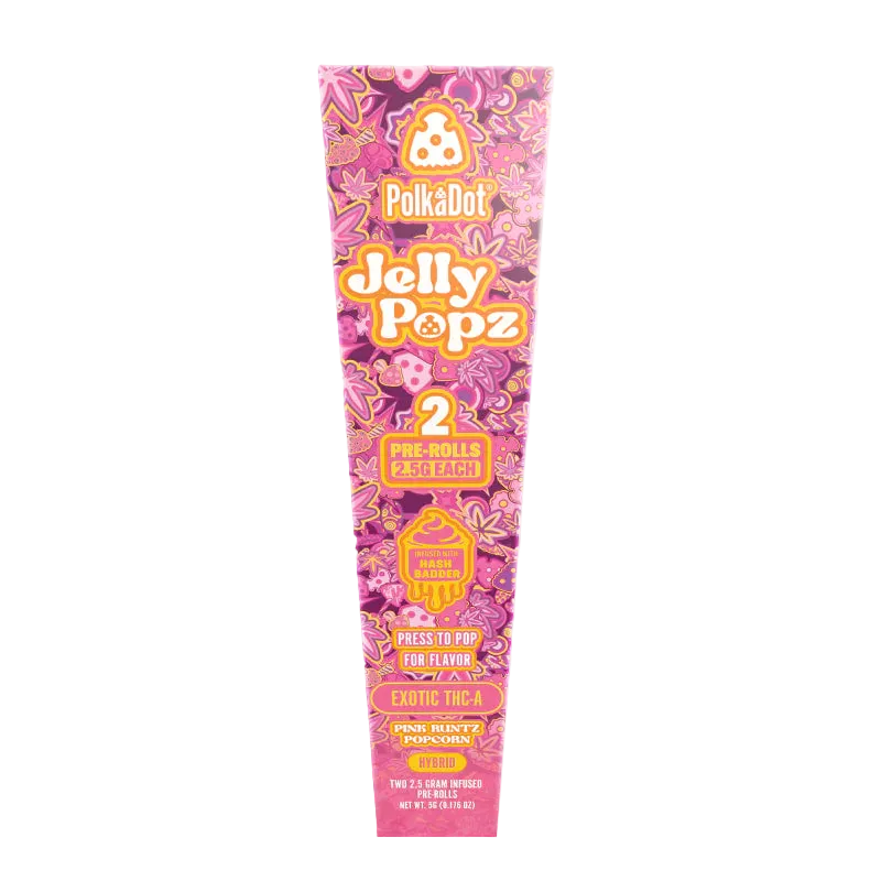 Pink Runtz Popcorn | Hybrid | 2.5g Jelly Popz Exotic THC-A Pre-Rolls