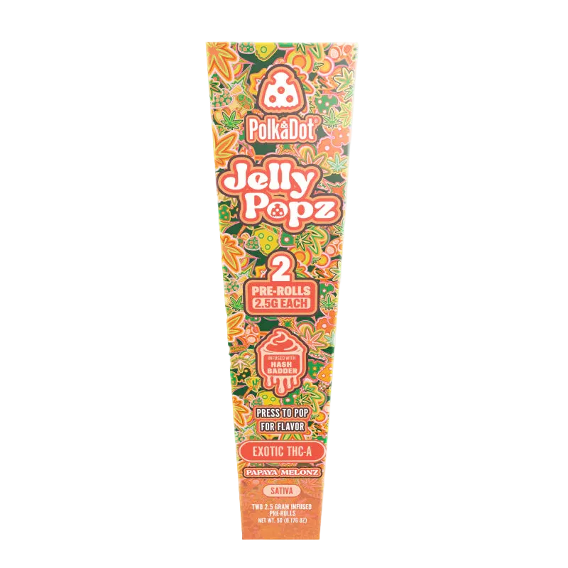 Papaya Melonz | Sativa | 2.5g Jelly Popz Exotic THC-A Pre-Rolls