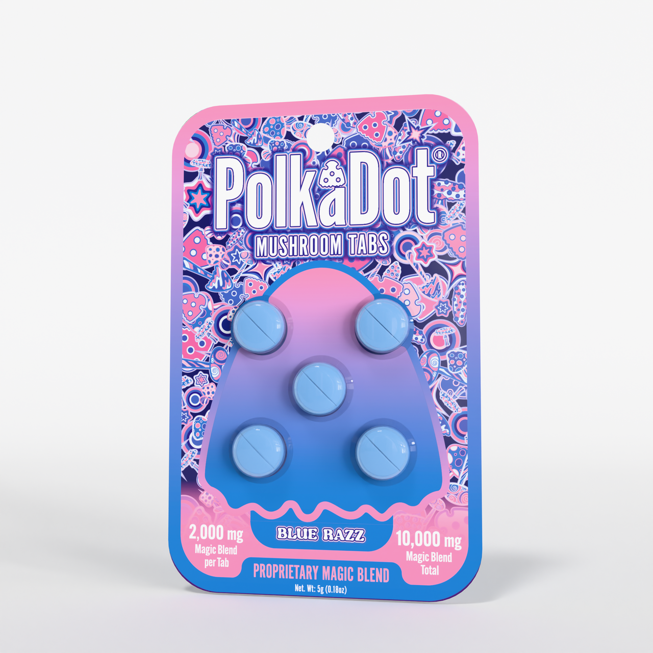 Mushroom Tab - Blue Razz - Blister Card (5)
