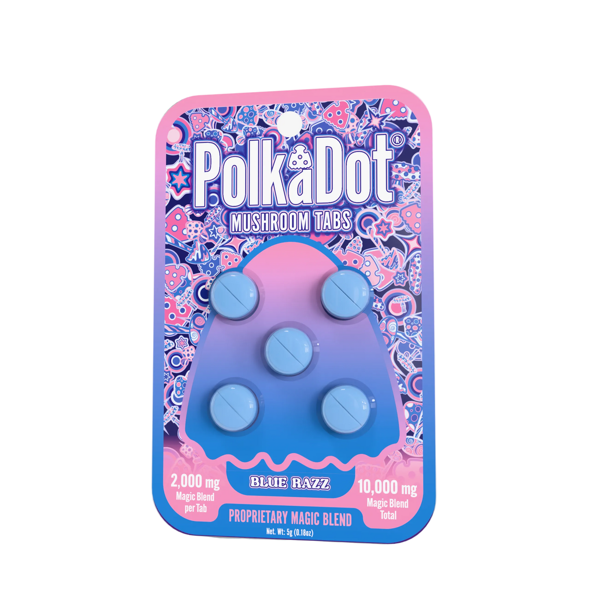 Mushroom Tab - Blue Razz - Blister Card (5)