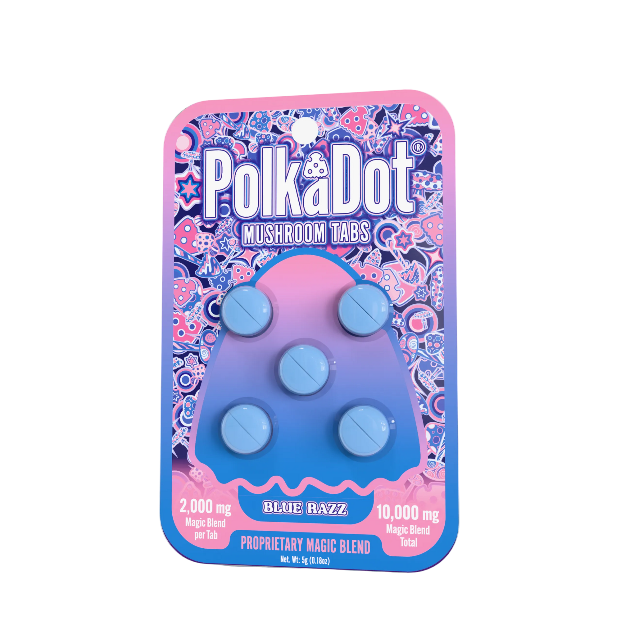 Mushroom Tab - Blue Razz - Blister Card (5)